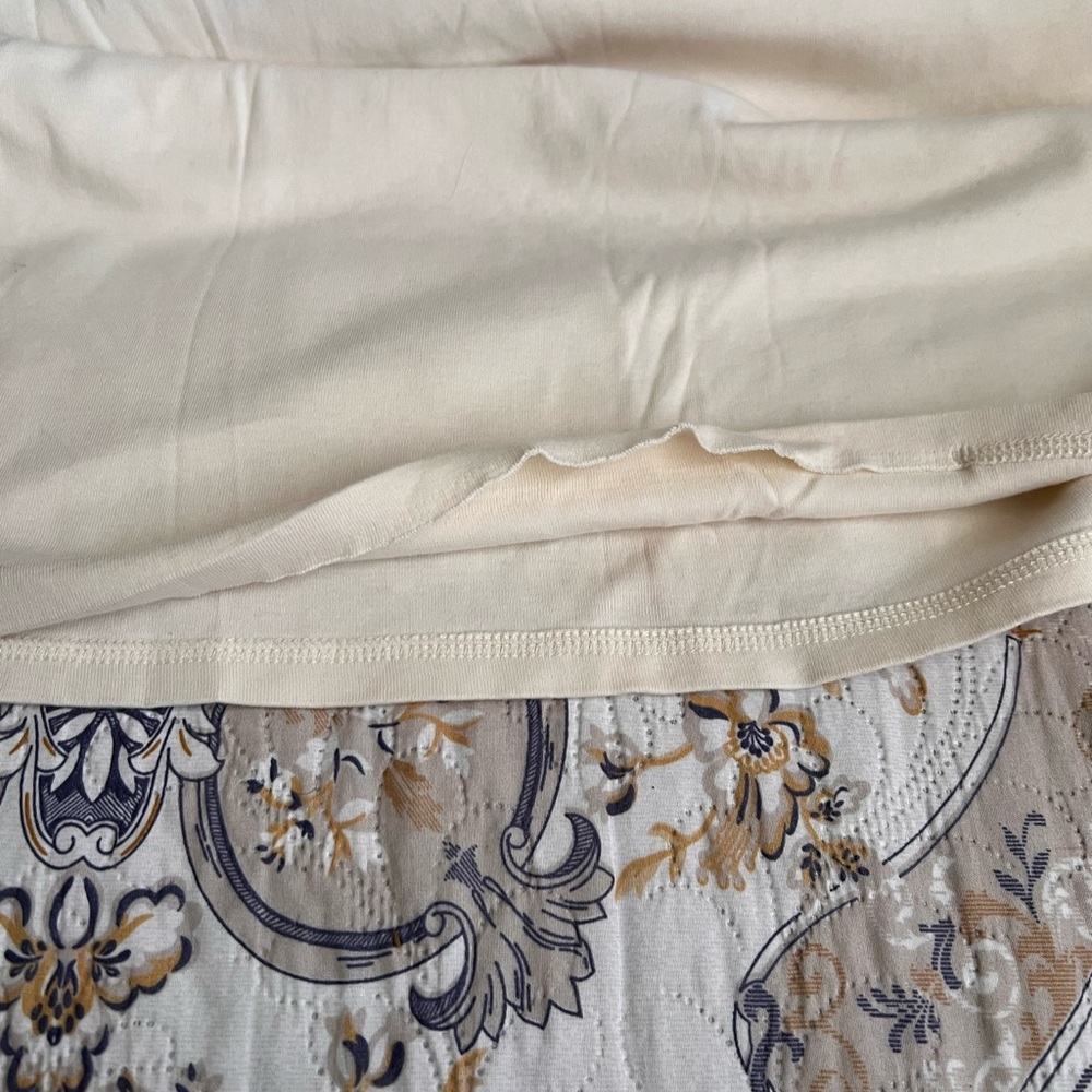 Talbots Cream Top with Purple Floral Accents - Picture 7 of 8